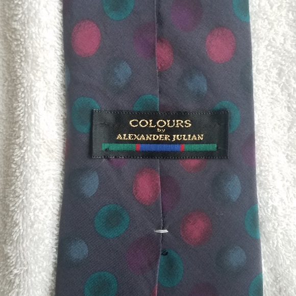 Alexander Julian "Colours" All Silk Necktie / Suit Tie - Picture 5 of 11